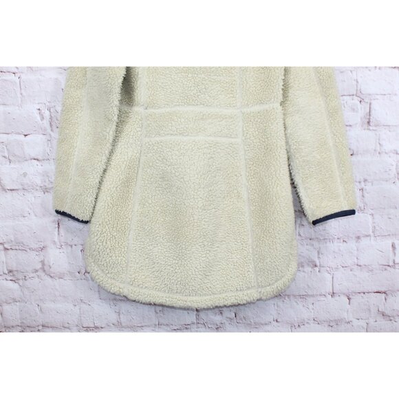 LL Bean Mountain Pile Fleece Coat Full Zip Natural Size S - Picture 5 of 9